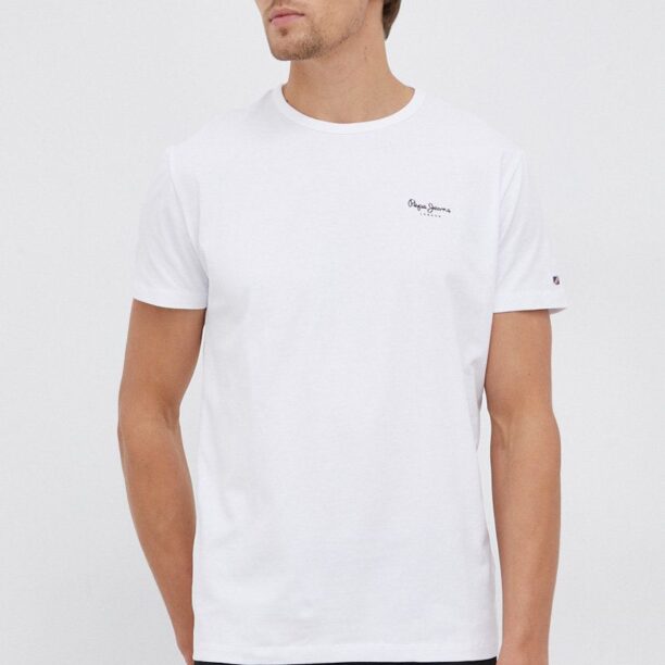 Pepe Jeans Tricou Original Basic culoarea alb