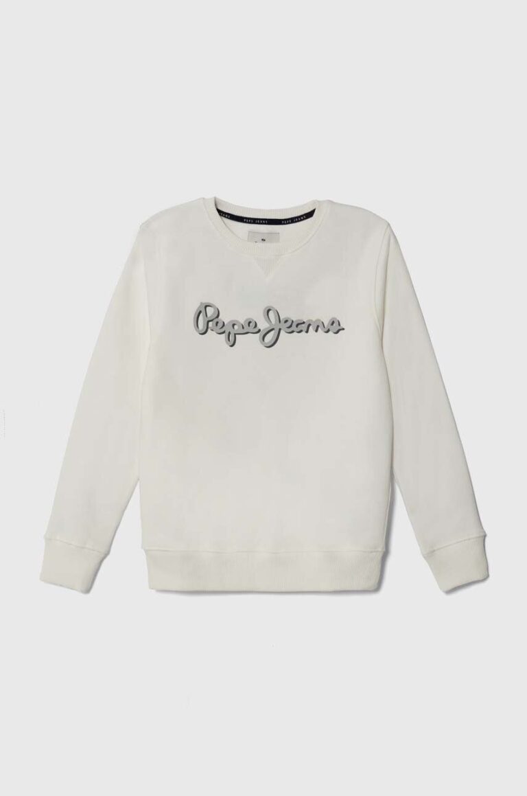 Pepe Jeans bluza copii culoarea alb