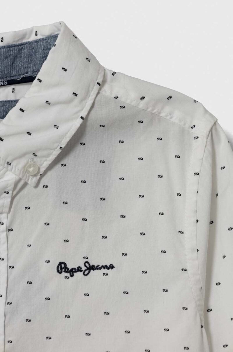 Pepe Jeans camasa de bumbac pentru copii culoarea alb preţ