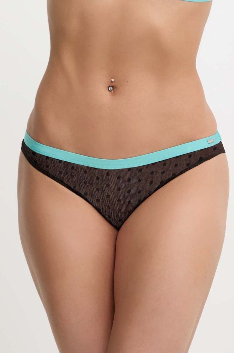 Pepe Jeans chiloti de baie DOT MESH BIKINI culoarea negru