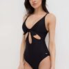 Pepe Jeans costum de baie dintr-o bucată culoarea negru