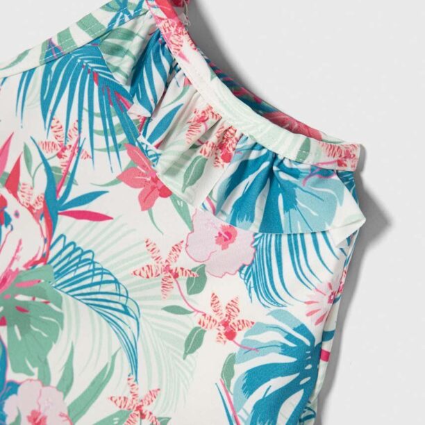 Pepe Jeans costum de baie dintr-o bucată pentru copii HIBISCUS FRILL SWIMSUIT culoarea verde preţ