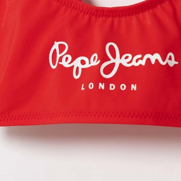 Pepe Jeans costum de baie pentru copii din două piese PEPE SC BIKINI SET culoarea rosu preţ