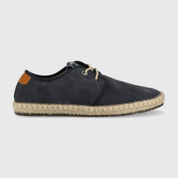 Pepe Jeans espadrile din piele intoarsa TOURIST culoarea albastru marin