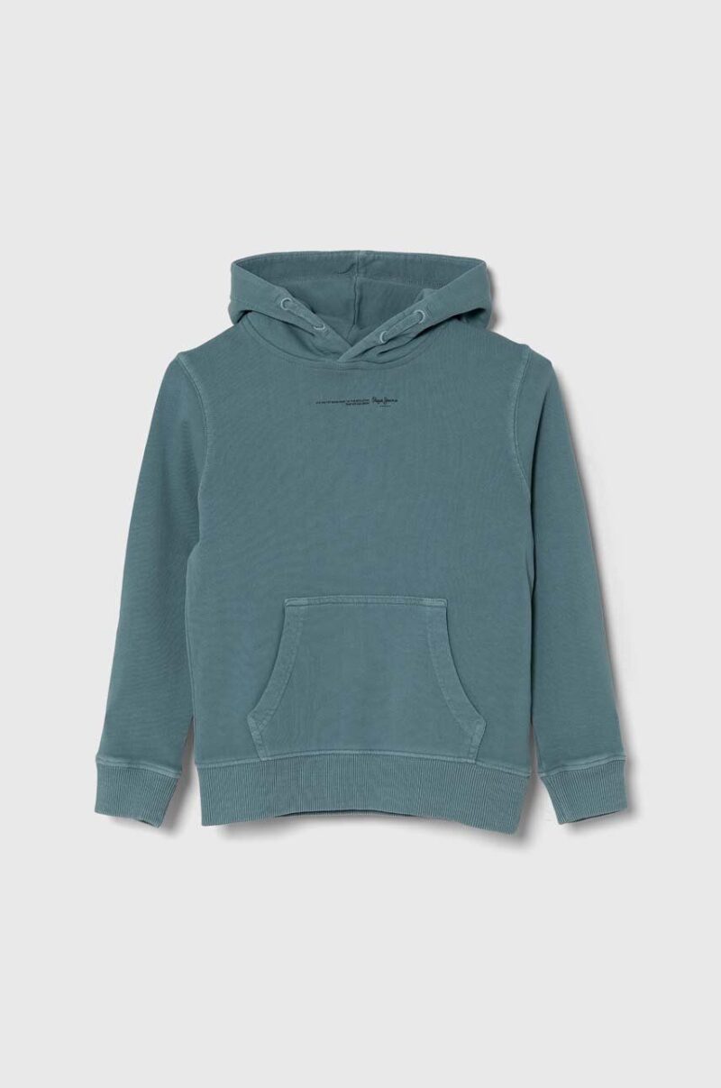 Pepe Jeans hanorac de bumbac pentru copii NEW DAVIDE HOODIE cu glugă