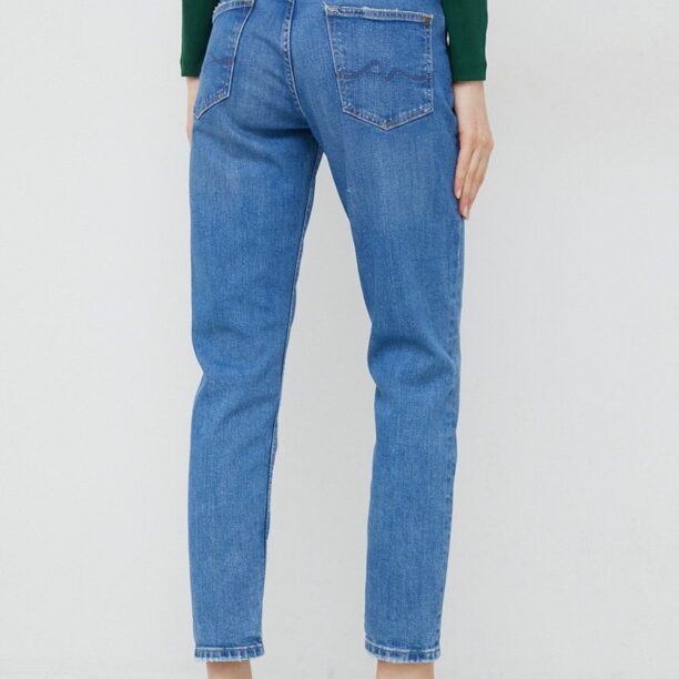 Pepe Jeans jeansi Violet femei high waist preţ