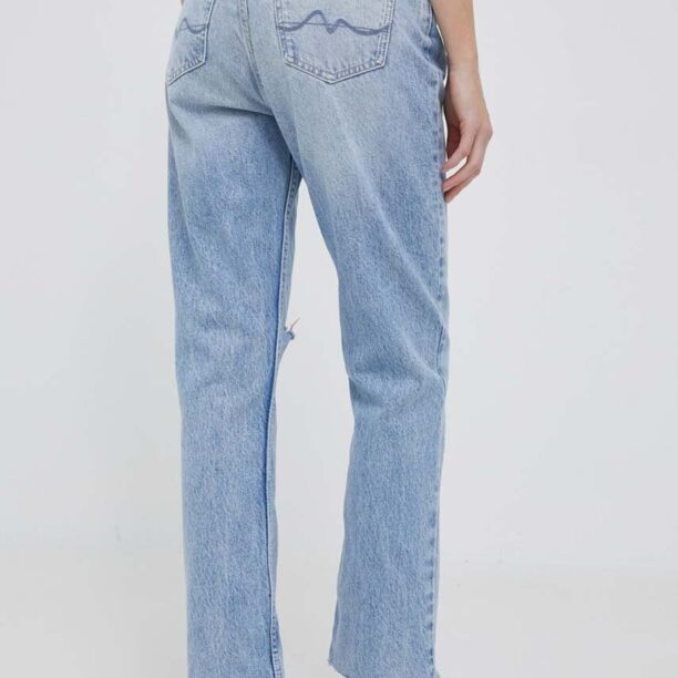 Pepe Jeans jeansi femei high waist preţ