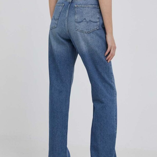 Pepe Jeans jeansi femei high waist preţ