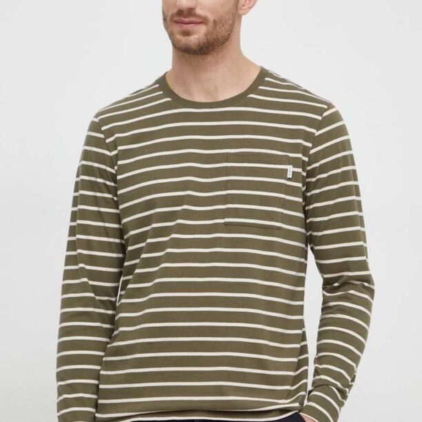 Pepe Jeans longsleeve din bumbac Costa culoarea verde