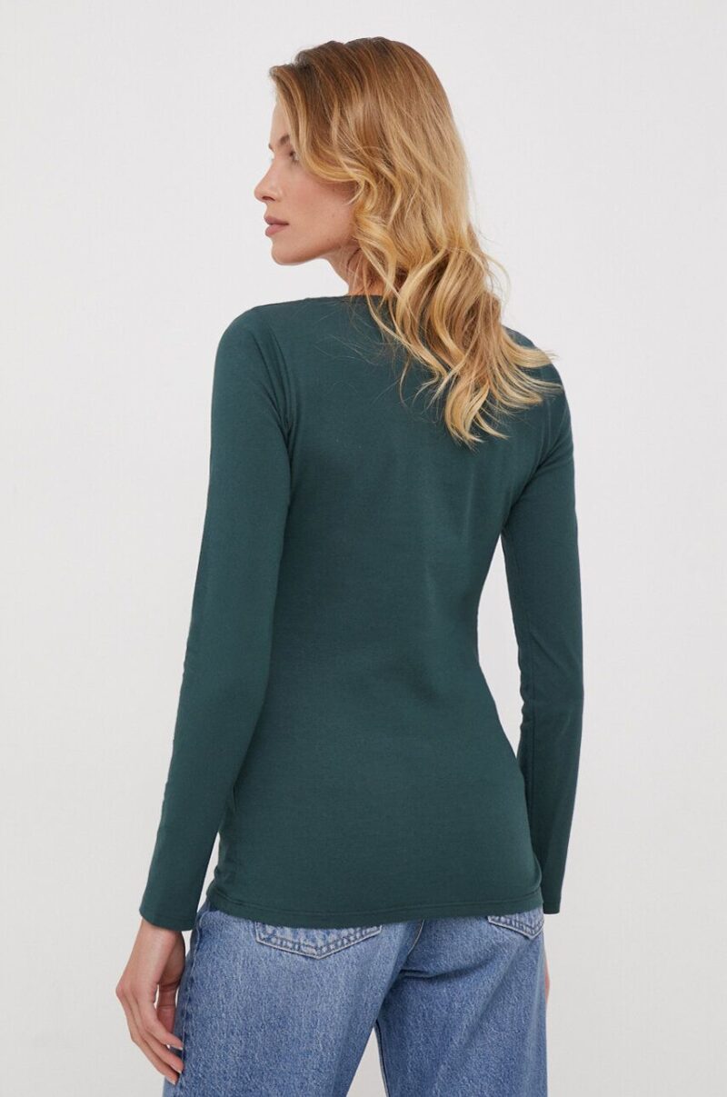 Pepe Jeans longsleeve din bumbac culoarea verde preţ