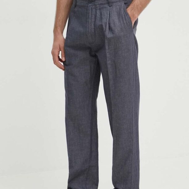 Pepe Jeans pantaloni RELAXED PLEATED LINEN PANTS barbati