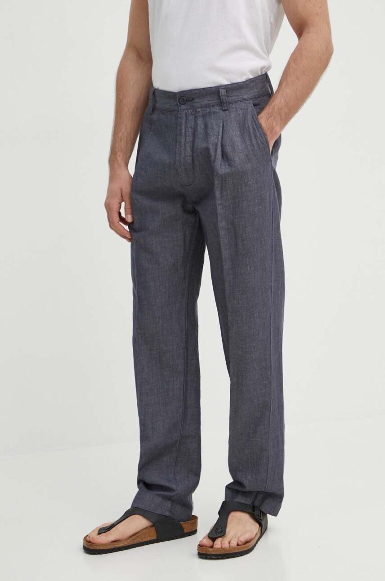 Pepe Jeans pantaloni RELAXED PLEATED LINEN PANTS barbati