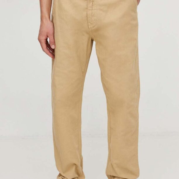 Pepe Jeans pantaloni de bumbac culoarea bej