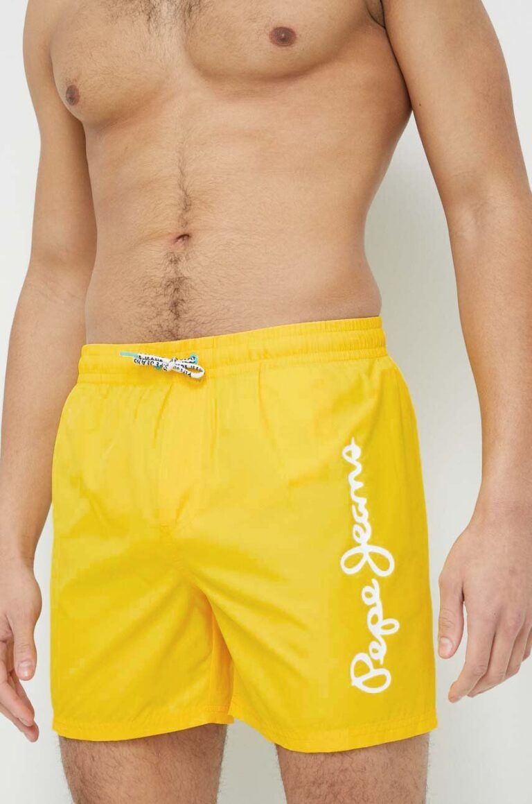 Pepe Jeans pantaloni scurti de baie Finnick culoarea galben