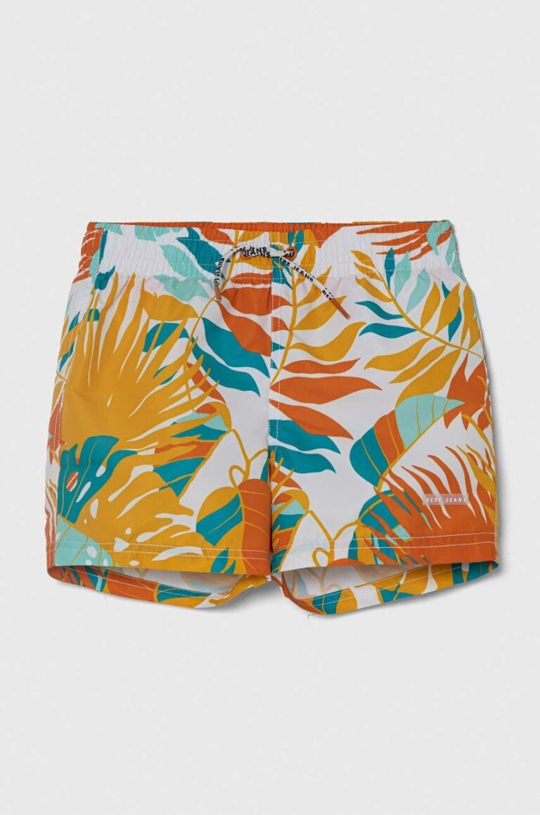 Pepe Jeans pantaloni scurti de baie copii LEAF SWIMSHORT culoarea galben