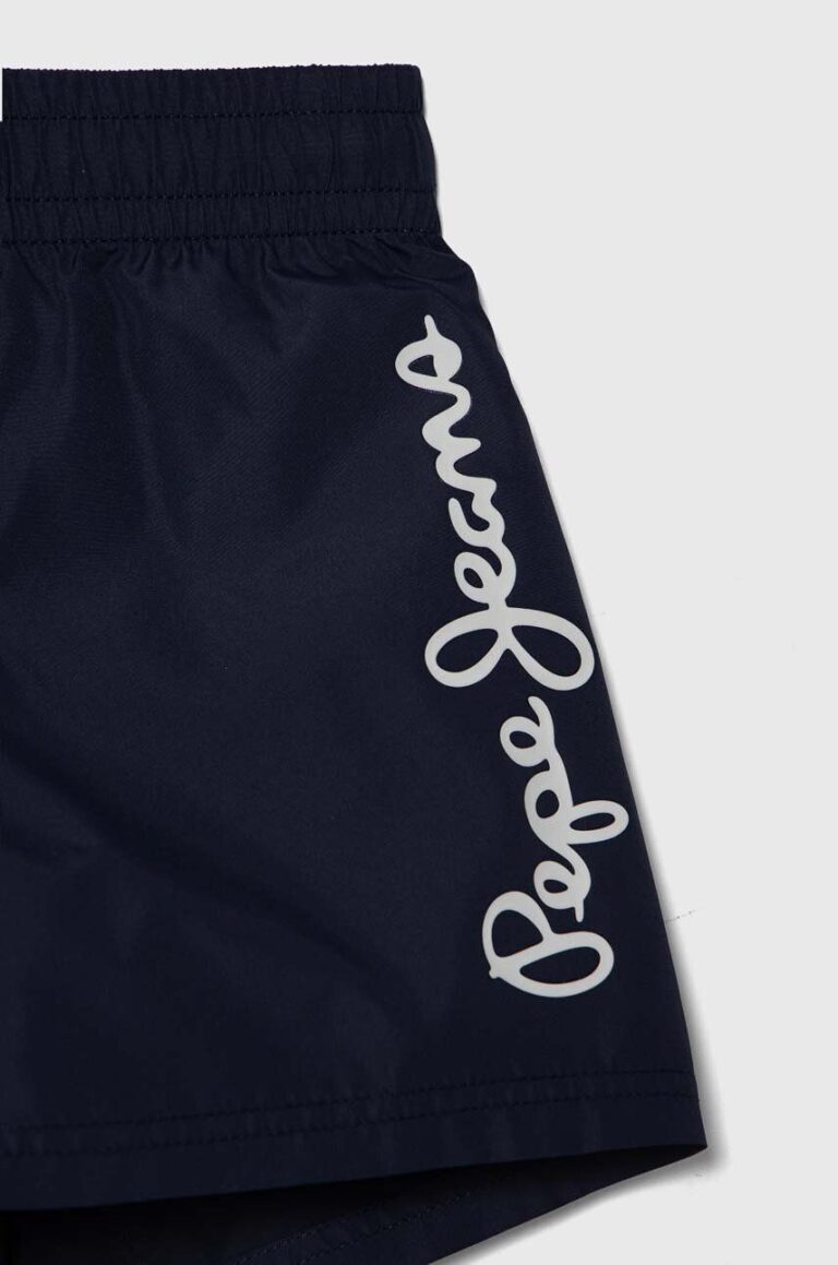 Pepe Jeans pantaloni scurti de baie copii LOGO SWIMSHORT culoarea albastru marin preţ