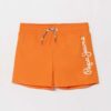 Pepe Jeans pantaloni scurti de baie copii LOGO SWIMSHORT culoarea portocaliu