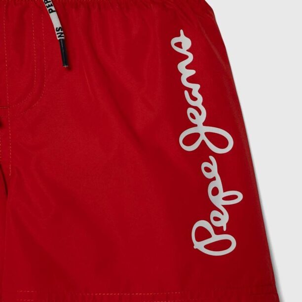 Pepe Jeans pantaloni scurti de baie copii LOGO SWIMSHORT culoarea rosu preţ