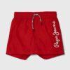 Pepe Jeans pantaloni scurti de baie copii LOGO SWIMSHORT culoarea rosu