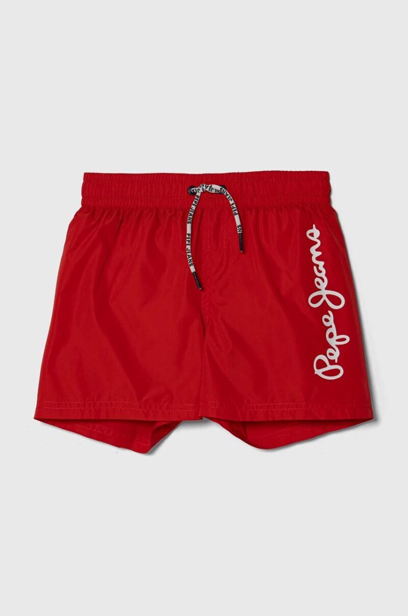 Pepe Jeans pantaloni scurti de baie copii LOGO SWIMSHORT culoarea rosu