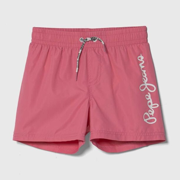 Pepe Jeans pantaloni scurti de baie copii LOGO SWIMSHORT culoarea roz