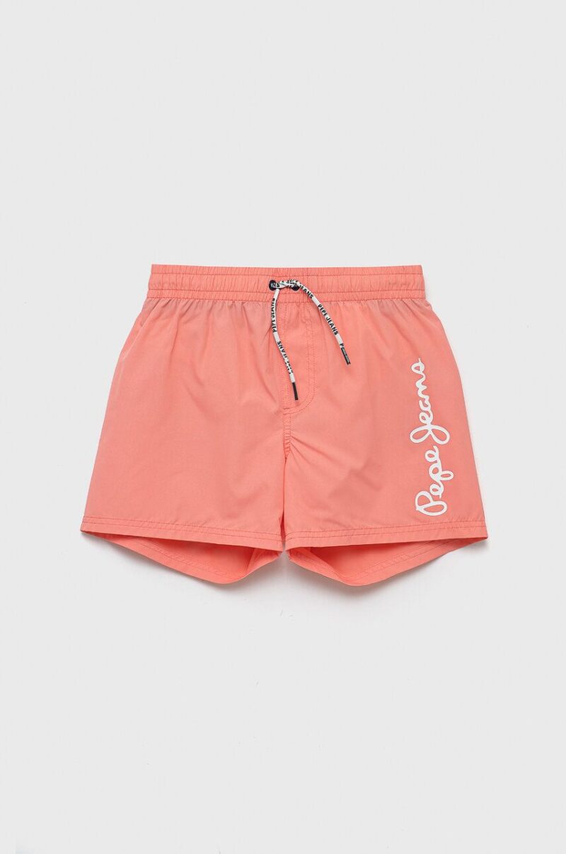 Pepe Jeans pantaloni scurti de baie copii culoarea portocaliu