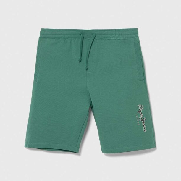 Pepe Jeans pantaloni scurți din bumbac pentru copii NEW EDDIE SHORT culoarea verde