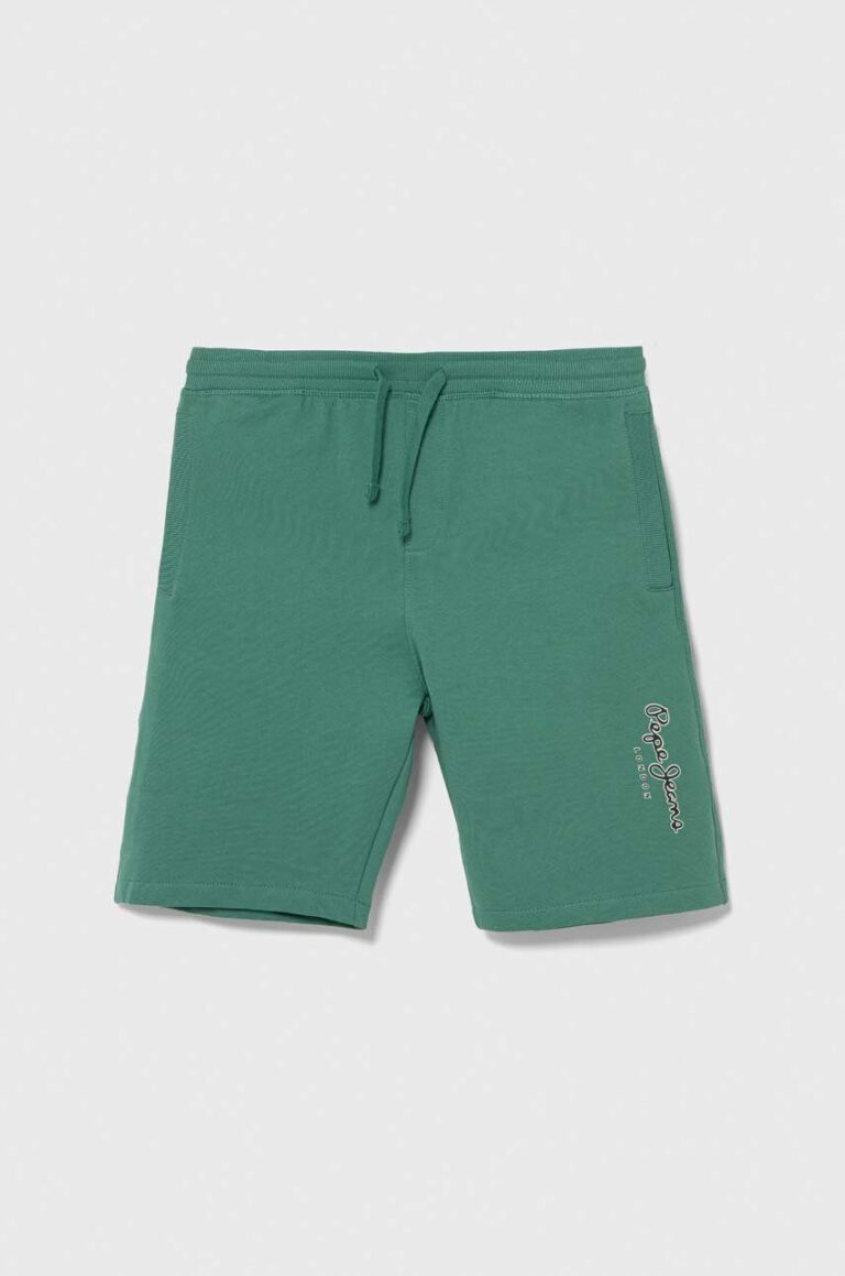 Pepe Jeans pantaloni scurți din bumbac pentru copii NEW EDDIE SHORT culoarea verde