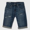 Pepe Jeans pantaloni scurti din denim pentru copii SLIM SHORT REPAIR JR culoarea albastru marin