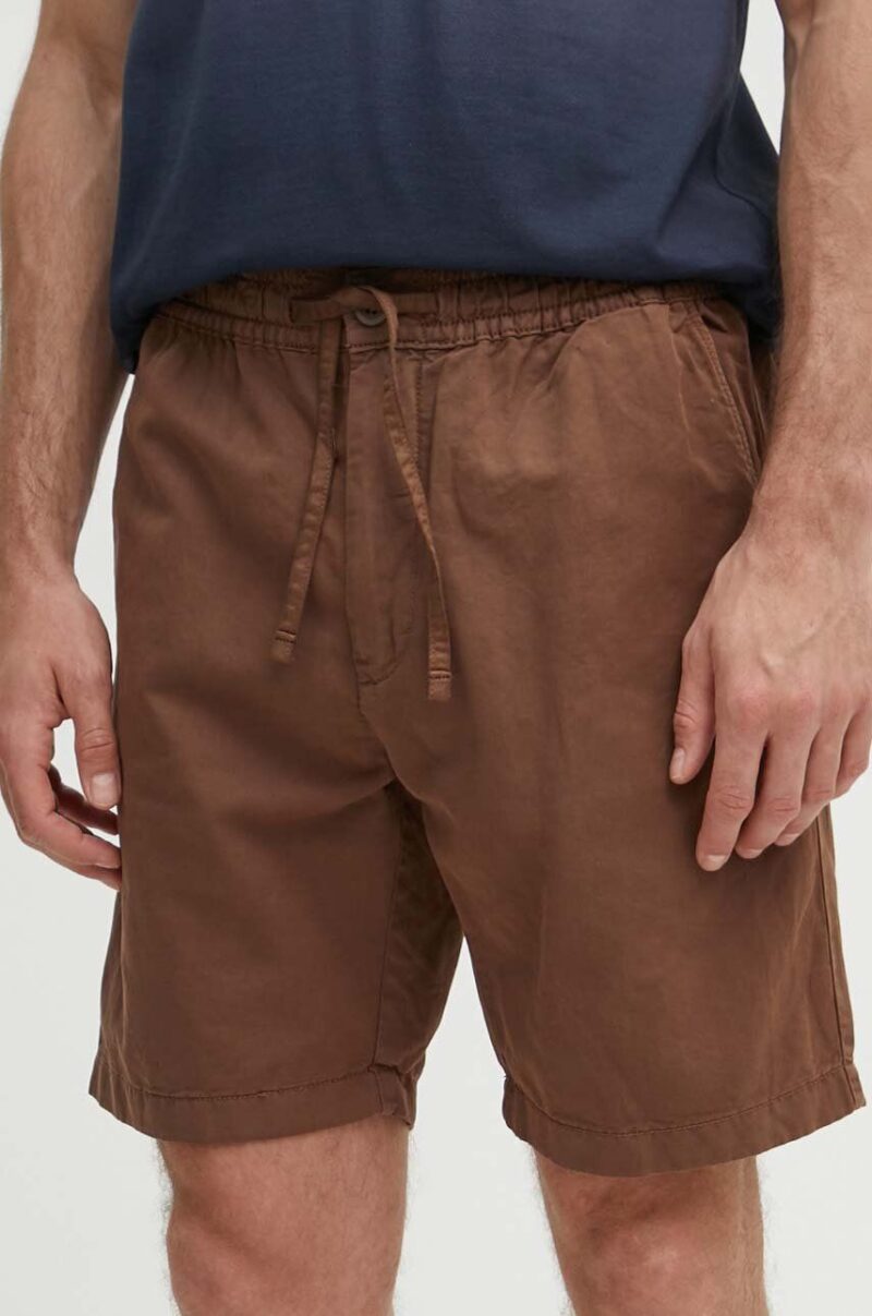 Pepe Jeans pantaloni scurti din in RELAXED LINEN SMART SHORTS culoarea maro