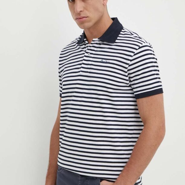 Pepe Jeans polo de bumbac culoarea alb