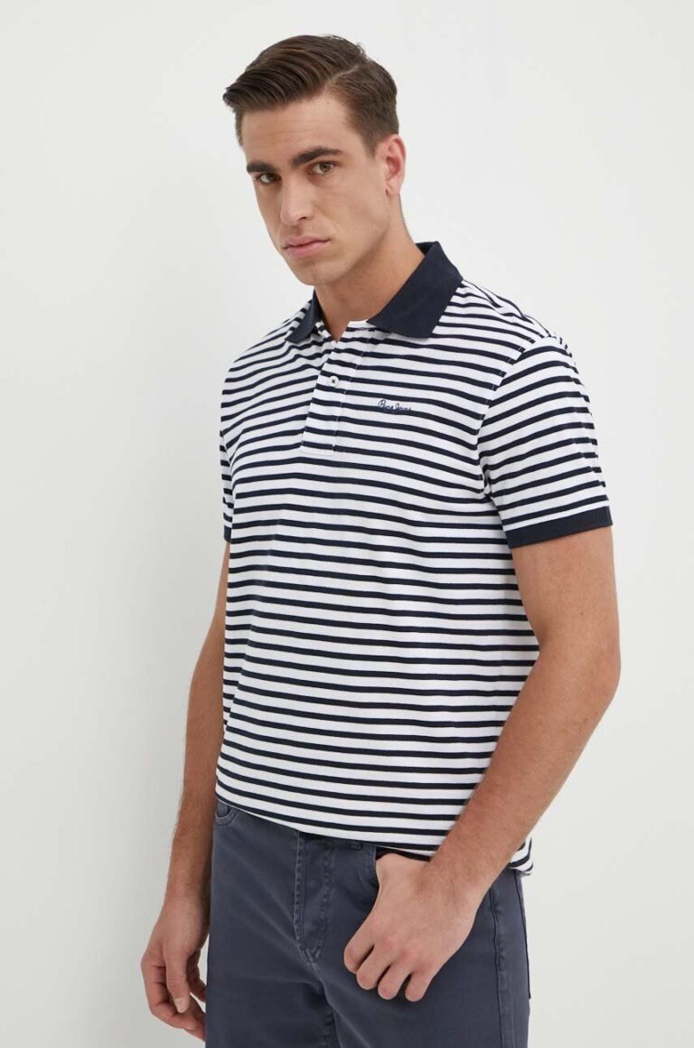 Pepe Jeans polo de bumbac culoarea alb