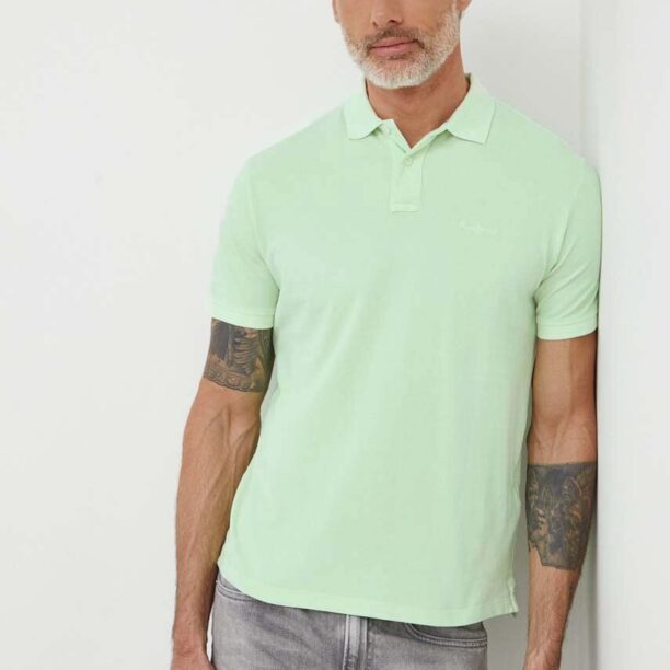 Pepe Jeans polo de bumbac culoarea verde