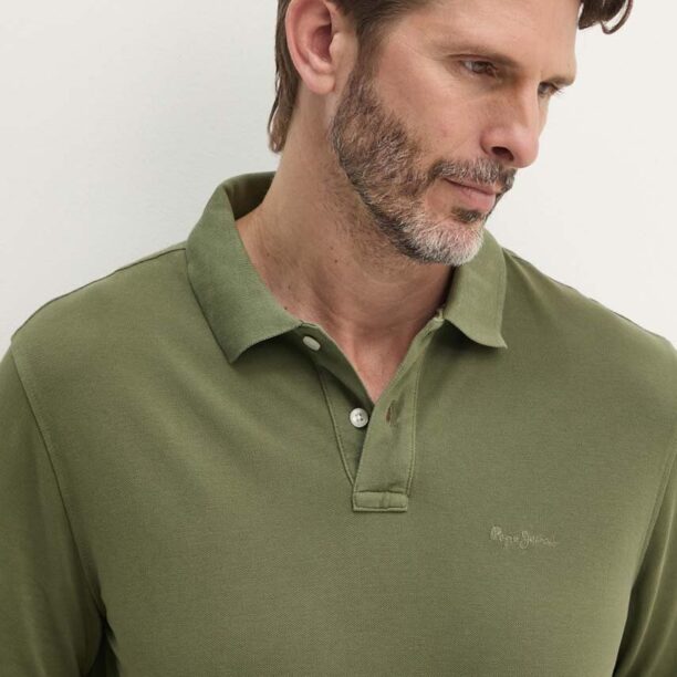 Pepe Jeans polo de bumbac culoarea verde