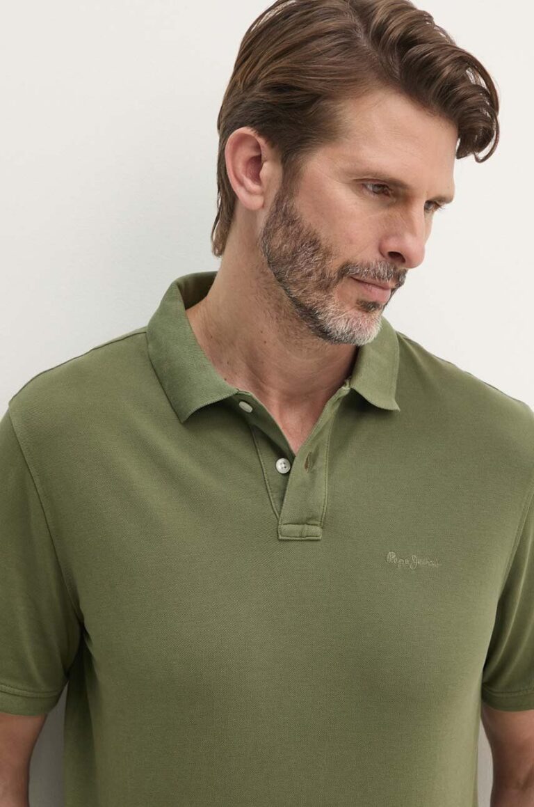 Pepe Jeans polo de bumbac culoarea verde