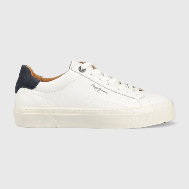 Pepe Jeans sneakers din piele YOGI culoarea alb