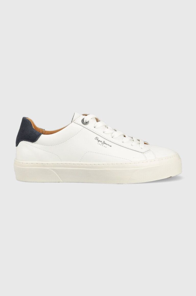 Pepe Jeans sneakers din piele YOGI culoarea alb