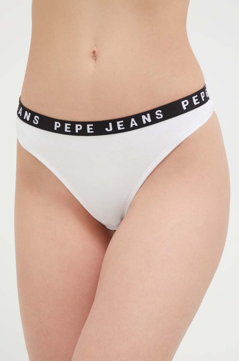 Pepe Jeans tanga culoarea alb