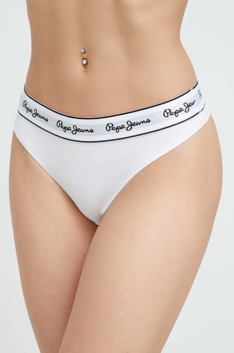 Pepe Jeans tanga culoarea alb