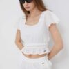 Pepe Jeans top din bumbac Artemis culoarea alb