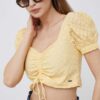 Pepe Jeans top din bumbac culoarea galben