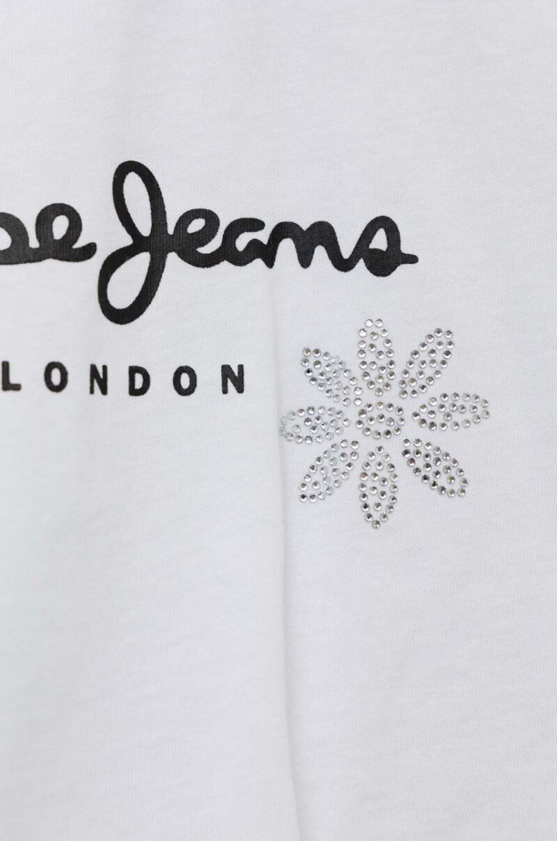 Pepe Jeans tricou de bumbac pentru copii Garland culoarea alb preţ