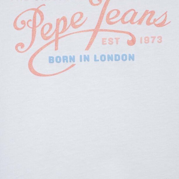 Pepe Jeans tricou de bumbac pentru copii Non-denim culoarea alb preţ