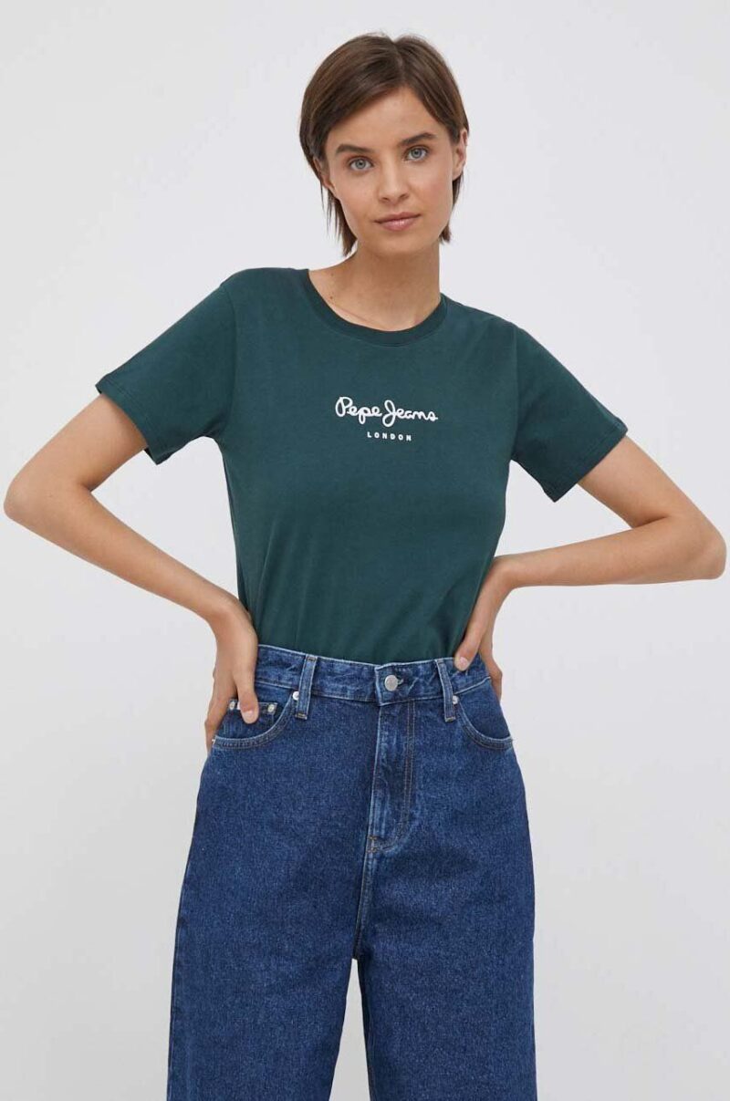 Pepe Jeans tricou din bumbac Wendys culoarea verde