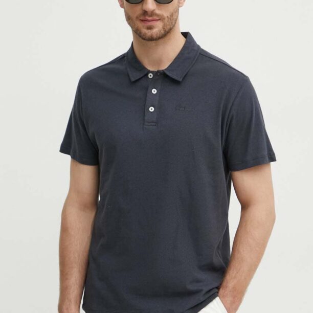 Pepe Jeans tricou polo din in culoarea gri