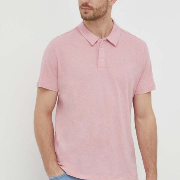 Pepe Jeans tricou polo din in culoarea roz