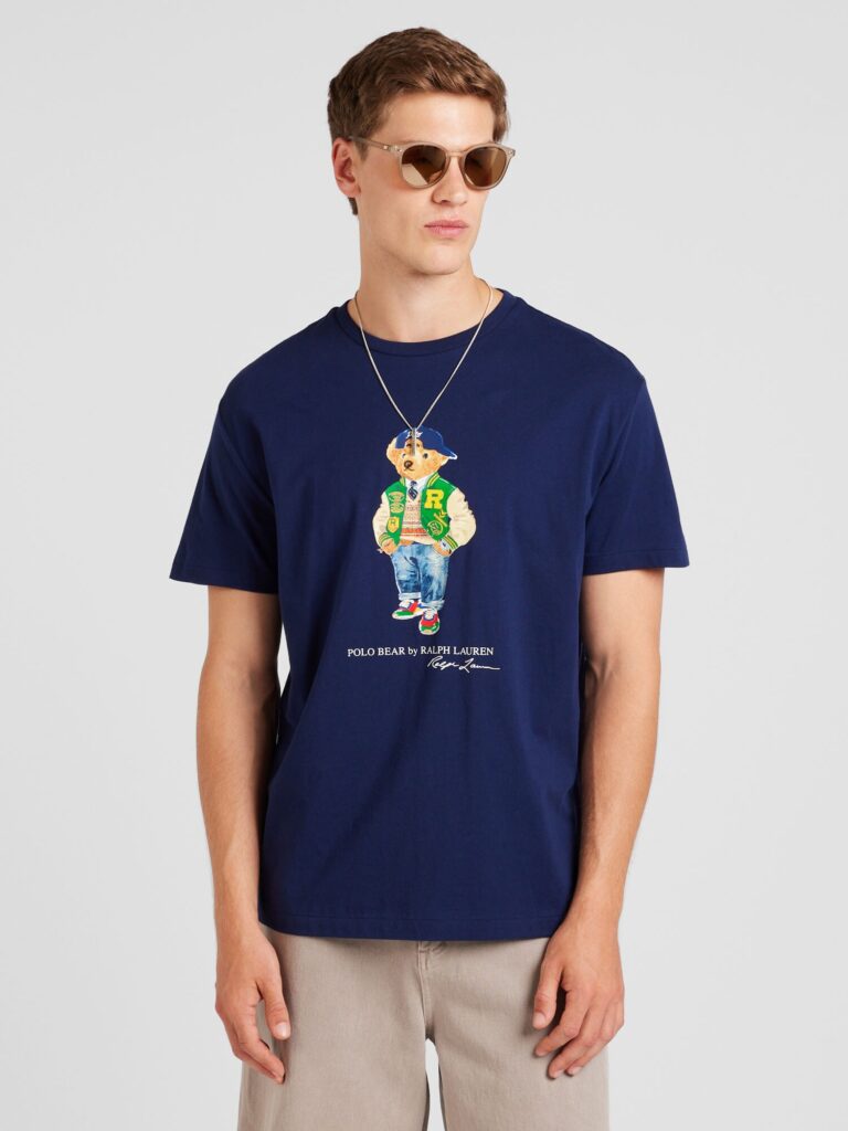 Preţ Polo Ralph Lauren Tricou  ecru / bleumarin / albastru deschis / verde