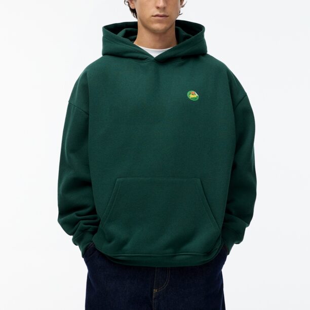 Pull&Bear Bluză de molton  auriu / verde pin / portocaliu / alb