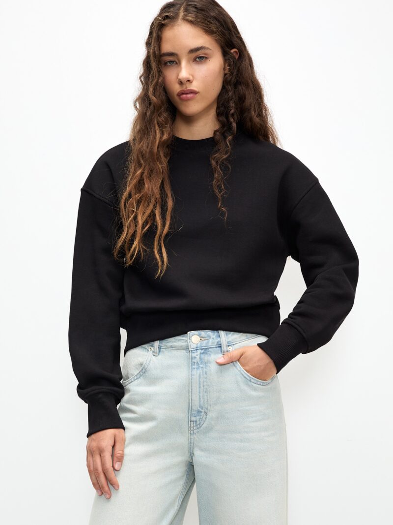 Pull&Bear Bluză de molton  negru