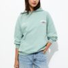 Pull&Bear Bluză de molton  verde mentă / roșu / alb